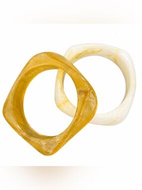 Stylish Honey & Cream Resin Bangles - Women Accessories